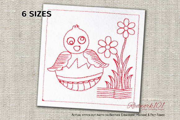 A Professional Review of Easter Baby Chick Redwork for Business Merchandise