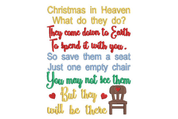Christmas in Heaven, Quote: A Heartfelt Embroidery Design
