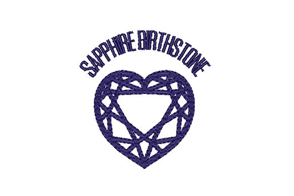 Embroidery Designer Review: Sapphire Birthstone Faceted Heart