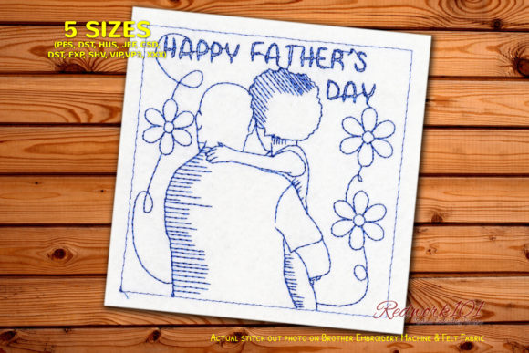 Fathers Day Greetings: A Cheerful Embroidery Choice