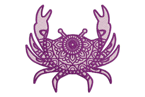 Zodiac Cancer Mandala Style Embroidery Design